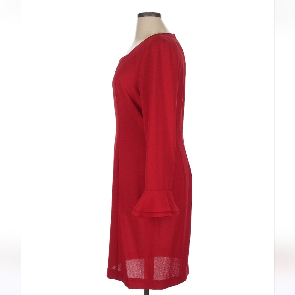 Chaus Long Sleeve Sheath Dress, Ruby Red, Size 16 - Picture 6 of 10